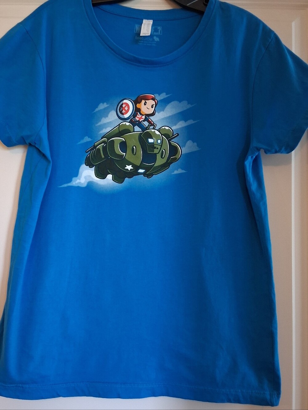 Tee Turtle Marvel Comics WHAT IF Captain Carter Hydra Stomper Blue Tee Ladies L